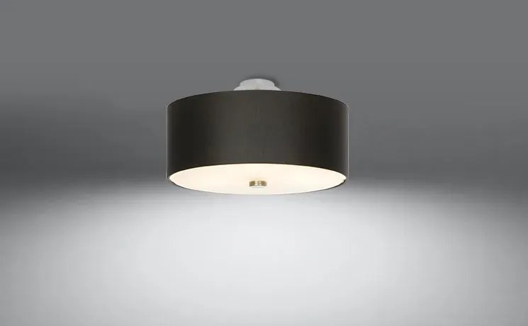 Czarny okrągły plafon z abażurem 30 cm - EX661 G9-R65