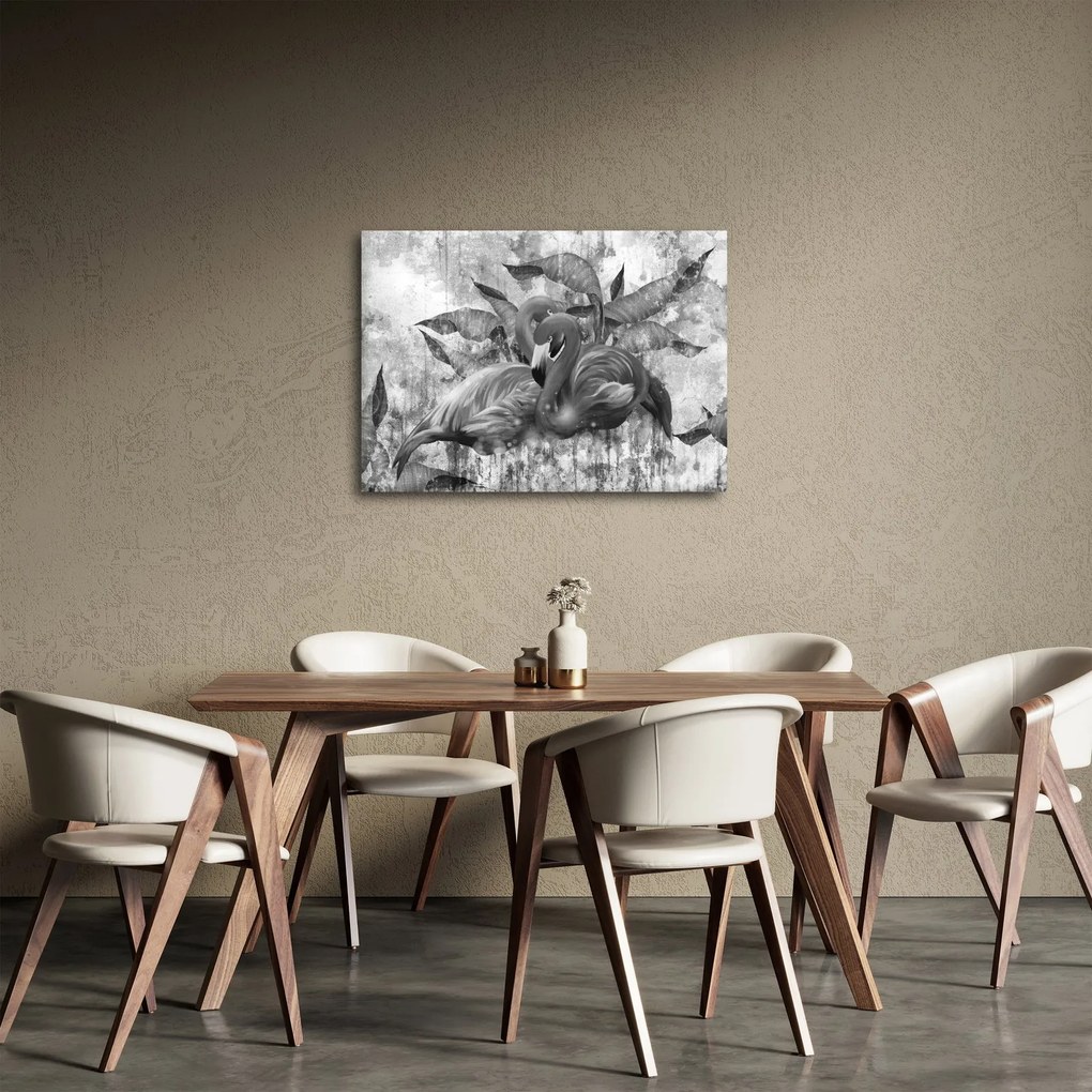 Obraz - Graffiti z flamingami (70x50 cm)