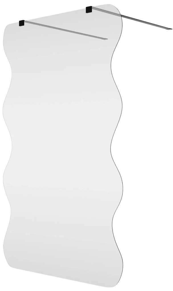 Ścianka prysznicowa Walk in szkło transparentne falowane 8mm MOLIS Wave Duo Clear MASSI | Różne rozmiary : Kolor profili kabiny - złoty szczotkowany, Szerokość ścianki - 110 cm , Typ montażu - WALK IN