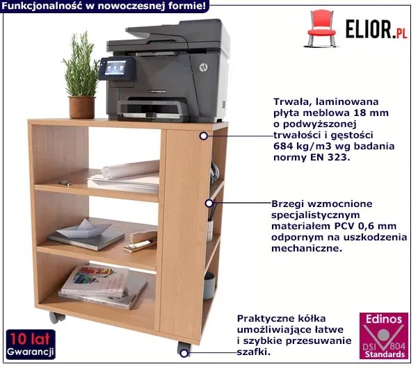 Szafka na drukarkę na kółkach olcha W1-W82