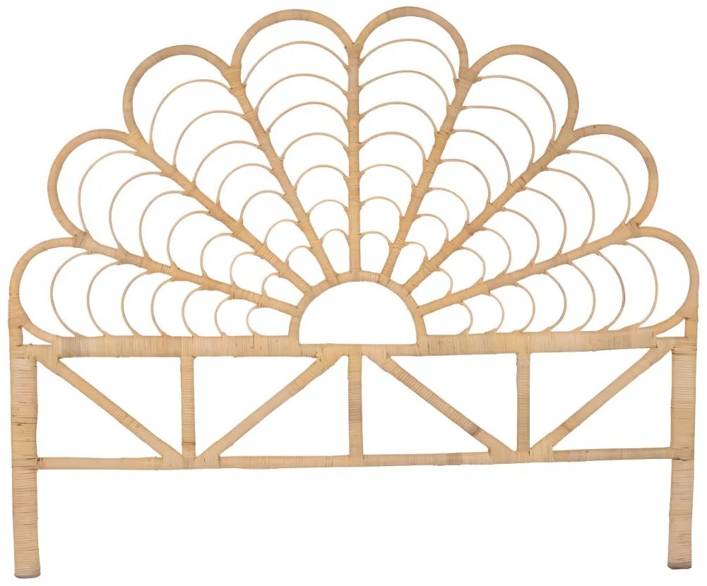 Zagłówek łóżka 160 cm - Rattan - Naturalny - FLOSIA