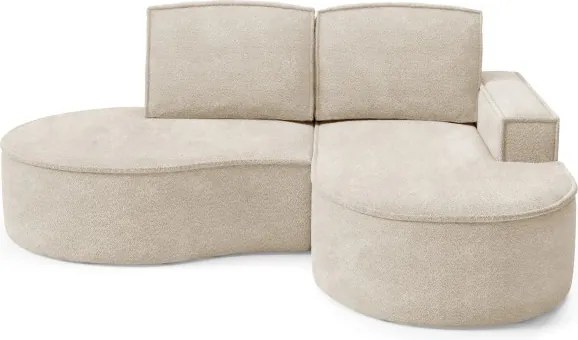 Narożnik MOLLY Prawostronny bez funkcji spania, wolnostojący tkanina ABRIAMO 03 Beżowy