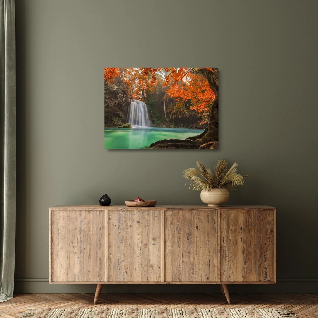 Obraz na szkle - Wodospad w Tajlandii (70x50 cm)