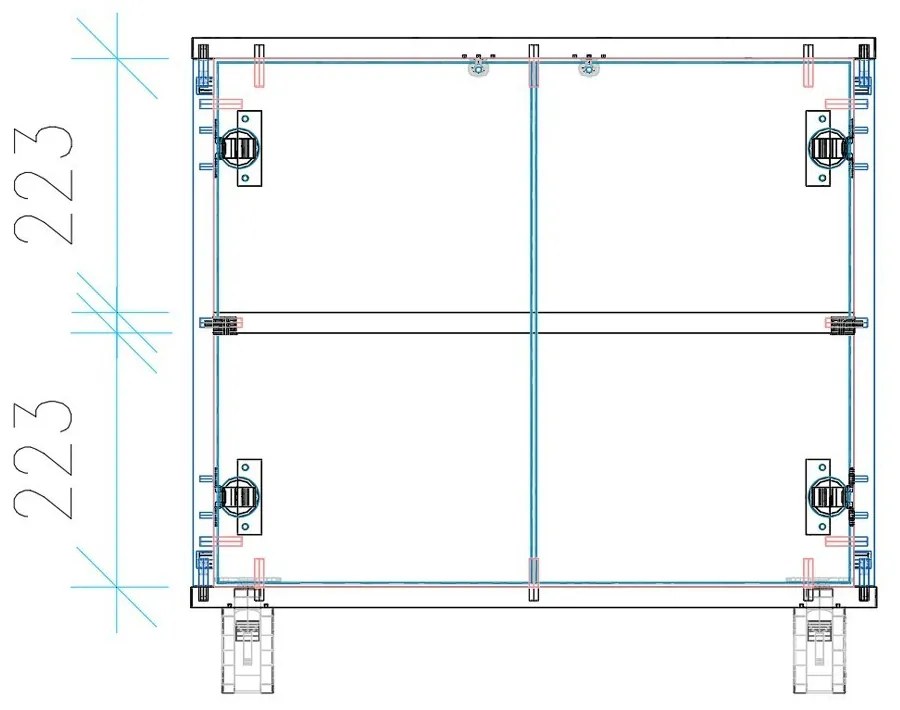 Komoda mobilna LAYERS, krótka, 600 x 400 x 575 mm, biała