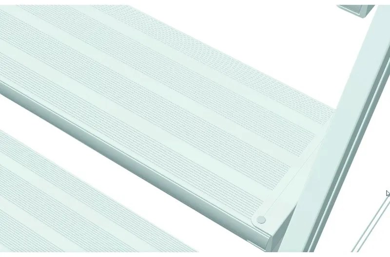 Mobilna aluminiowa drabina platformowa ze schodkami - 4 stopnie, 0,96 m