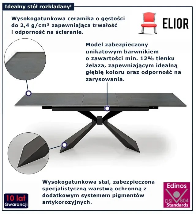 Niebieski nowoczesny rozkładany stół F6-R76