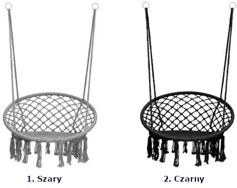 Wiszący fotel hamakowy czarny - Sarex