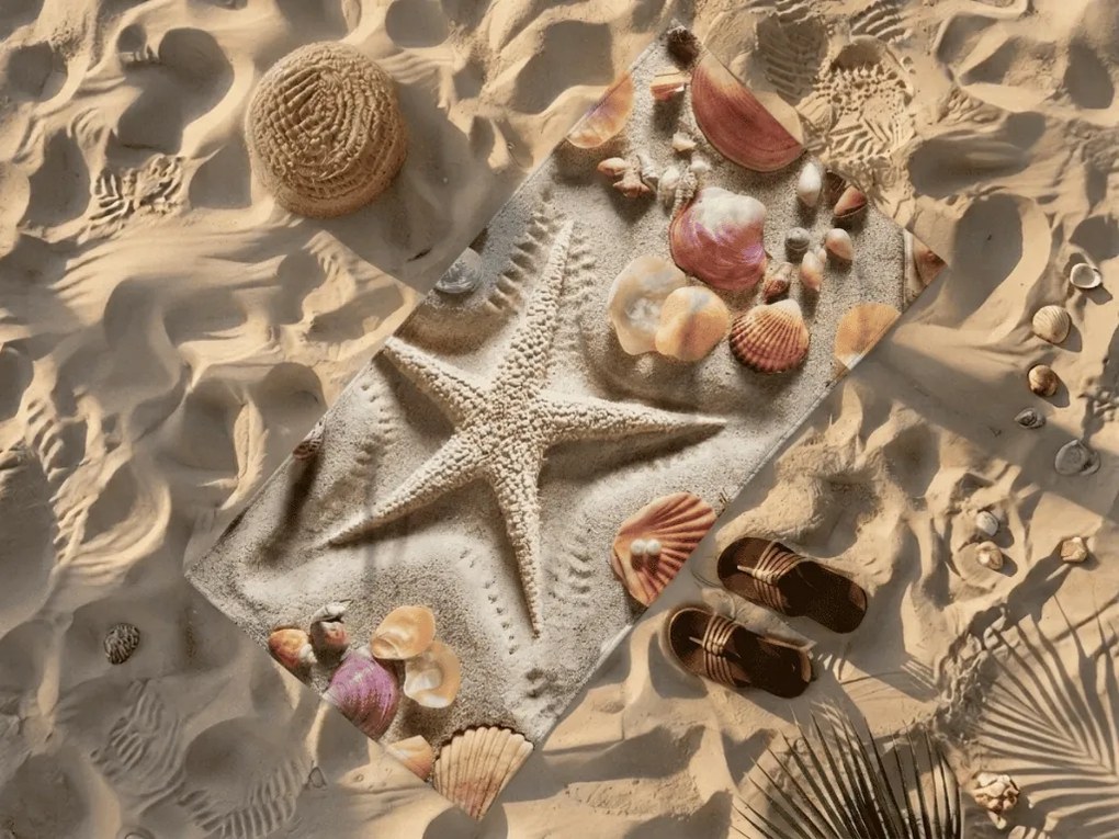 Szybkoschnący ręcznik plażowy OCEAN SAND kolorowy 70 x 140 cm, 100% mikrofibra