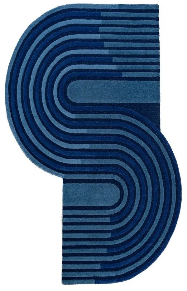 Ciemnoniebieski wełniany dywan tkany ręcznie 200x290 cm Conway Retro – Flair Rugs