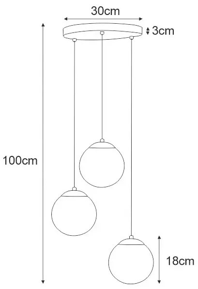 Lampa wisząca nad stół ze szklanymi kloszami - S761-Kalva