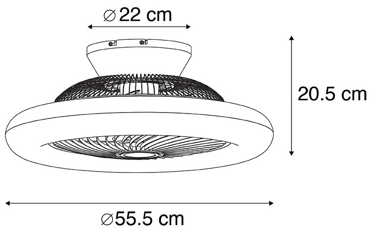 Biały Wentylator sufitowy z lampą 55,5 cm zLED, ściemnialny, zpilotem - ClimaDesignerski Oswietlenie wewnetrzne