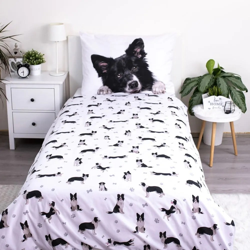 Bawełniana jednoosobowa pościel dziecięca 140x200 cm Border Collie – Jerry Fabrics