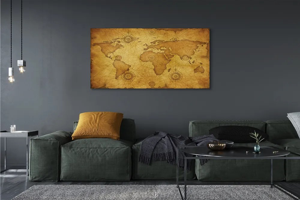 Obraz canvas na ścianę Mapa z Przypalonymi Brzegami