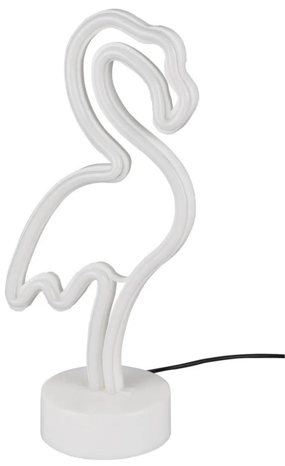 Biała lampa stołowa LED (wys. 29 cm) Flamingo – Reality