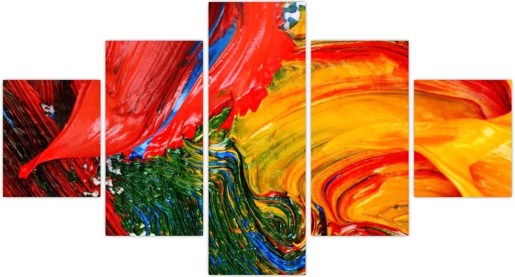 Obraz - Niebieska abstrakcja za pomocą pędzla (125x70 cm)