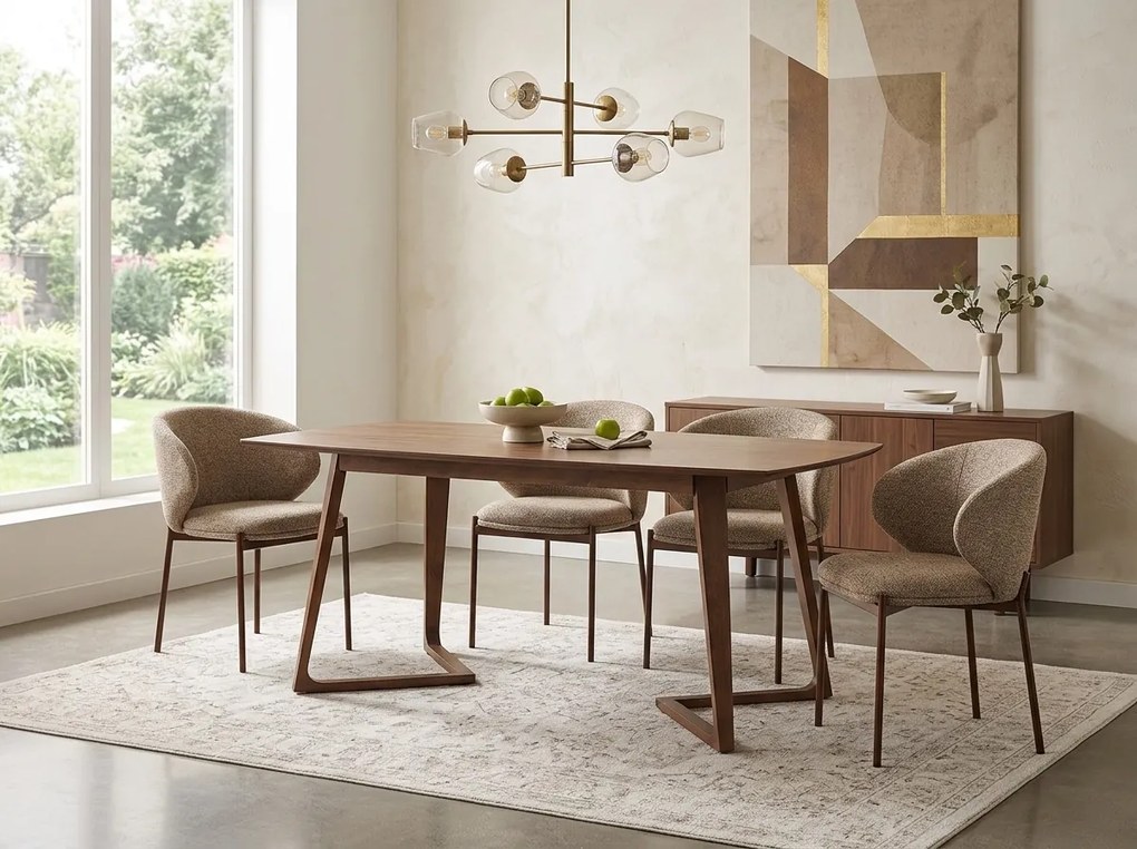 Krzesło do jadalni KIOTO, orzech/beżowy