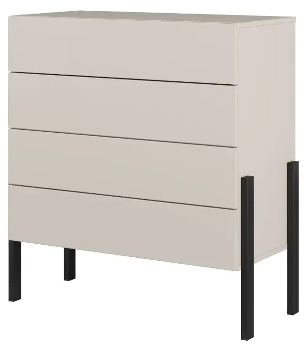 Komoda JUKON 4S 84cm kaszmirowa HELVETIA