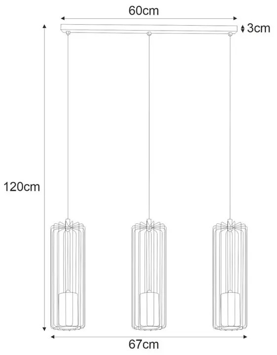 Czarno-złota druciana lampa wisząca nad stół - S775 W4-P32