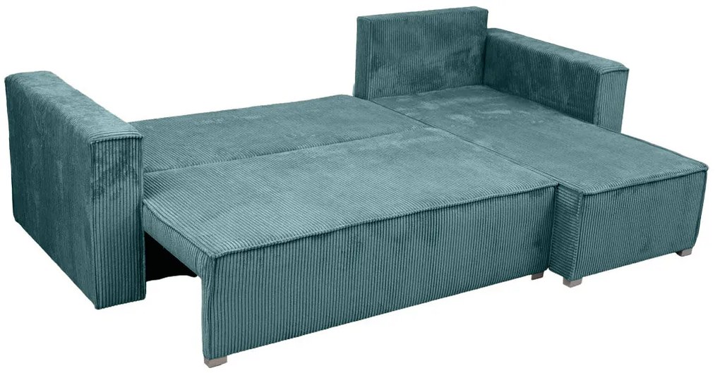 Rozkładana narożna sofa SMART COSARO petrolowa, dwustronna + 2 poduszki GRATIS