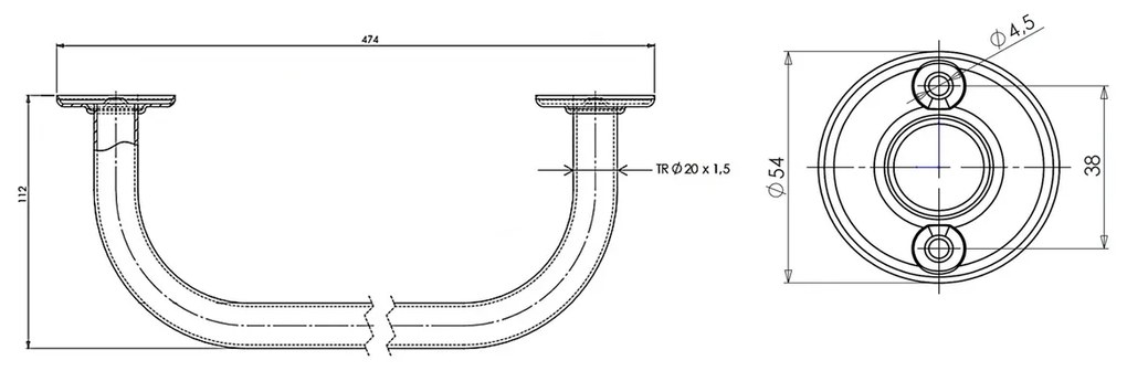 AQUALINE 8004 Wieszak na ręczniki 40 cm, biały