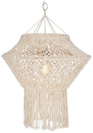 Rustykalna lampa wisząca makramowa 90 cm - String