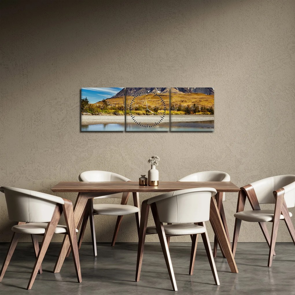 Obraz - Park Narodowy Torres del Paine (z zegarem) (90x30 cm)