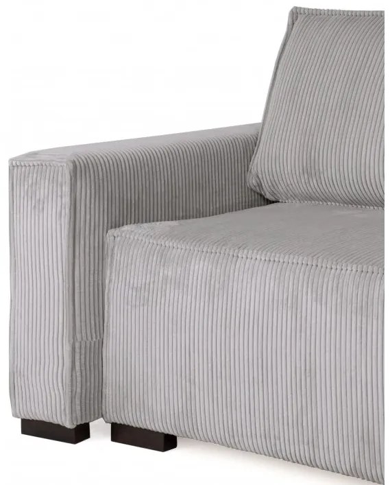 Rozkładana sofa trzyosobowa z pufem SMART SET, jasnoszara