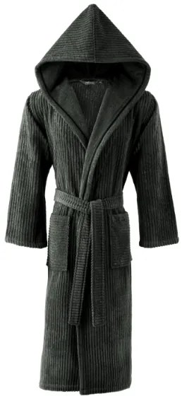 Unisex szlafrok STRIPE + ręczniki + pudełko S + ręczniki + pudełko Antracyt