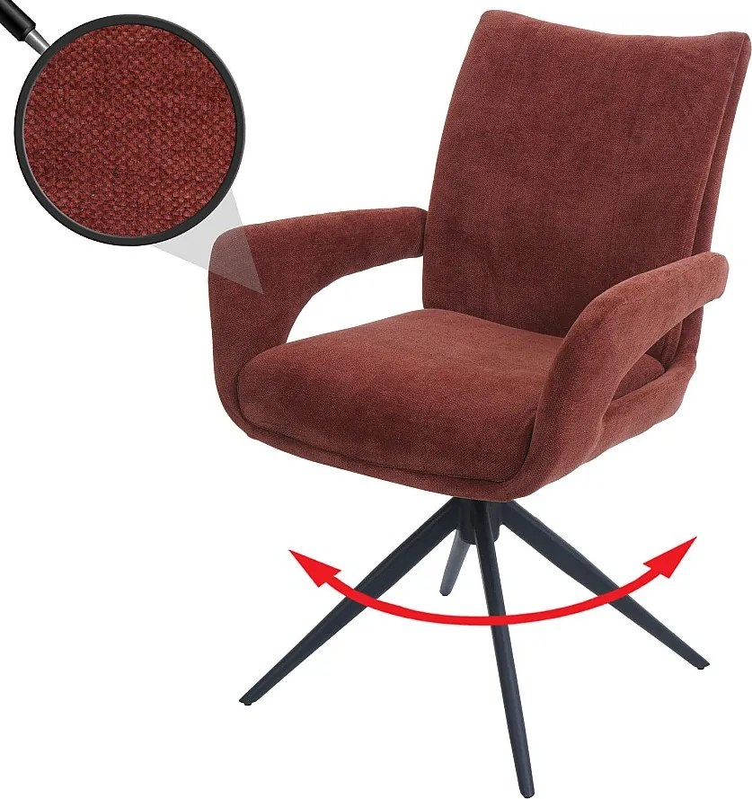 Krzesło do jadalni MCW-O78,  czerwono-brązowe