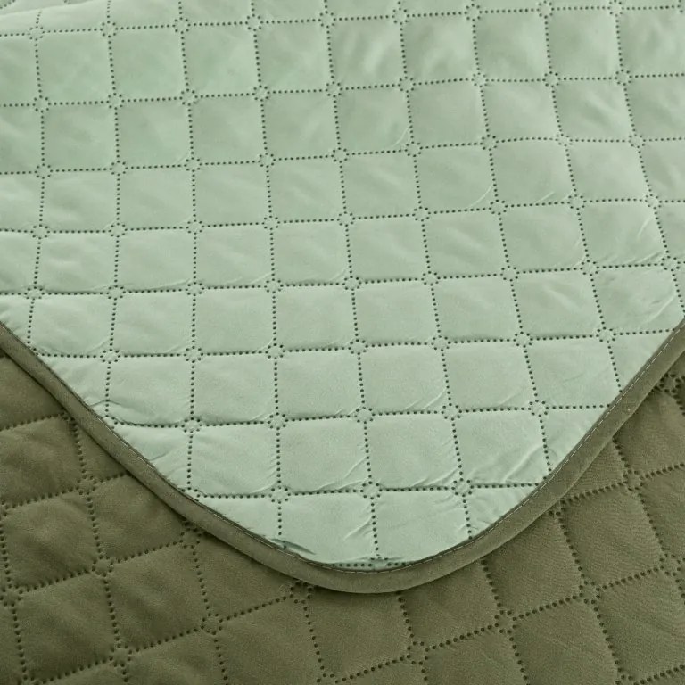 Narzuta na łóżko MICROVELLE, zielony Rozmiar: 170 x 210 cm
