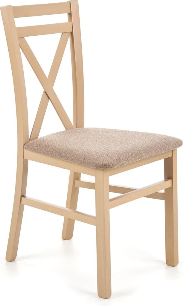 Drewniane krzesło z tapicerowanym siedziskiem Dariusz dąb sonoma