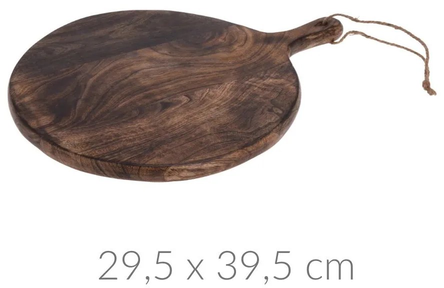 Okrągła deska do serwowania, drewno mango, 40 cm