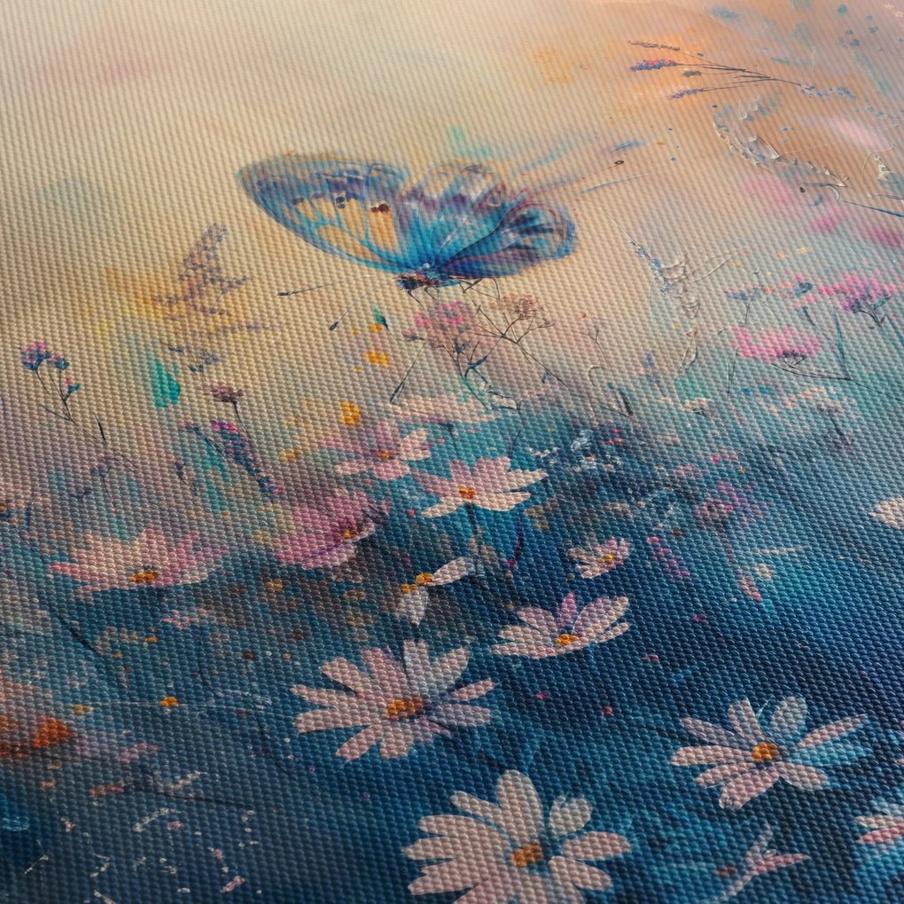 Obraz - Łąka z motylem (125x70 cm)