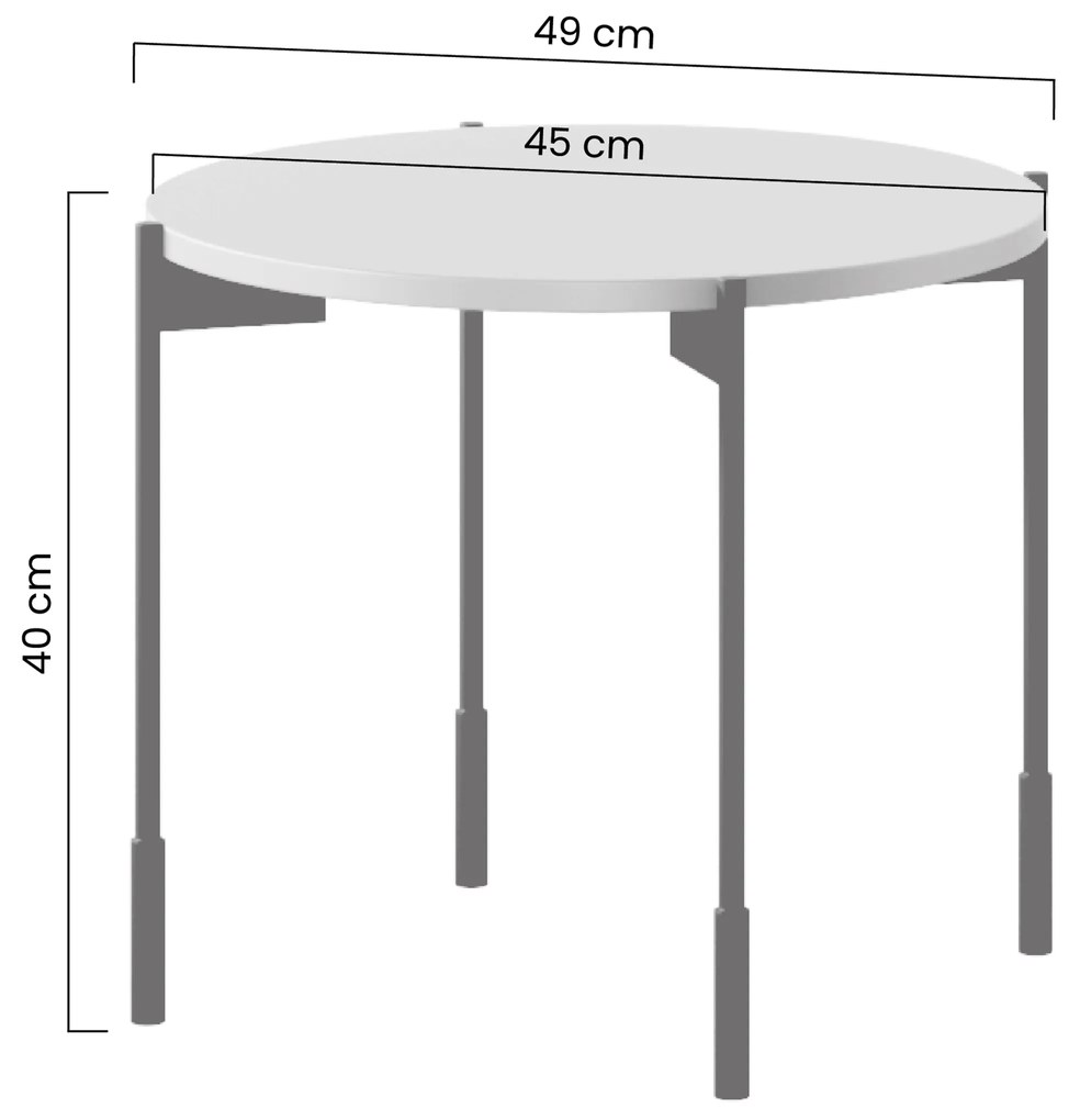 Stolik kawowy Sonatia 45 cm okrągły na metalowych nogach - kaszmir