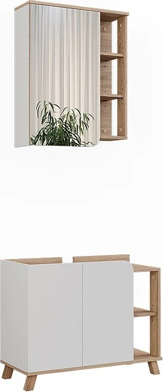 Zestaw mebli łazienkowych sonoma/biały 80x35x65 karen