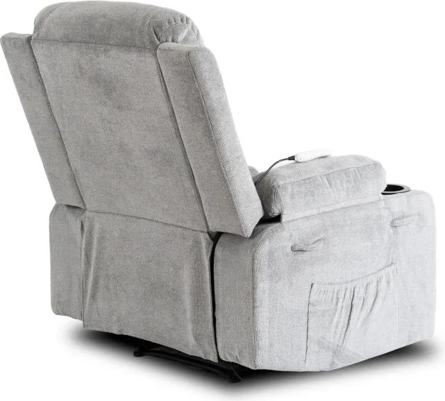 Fotel Masujący BOX 2 Rozkładany z Podnóżkiem Szary Nowoczesny