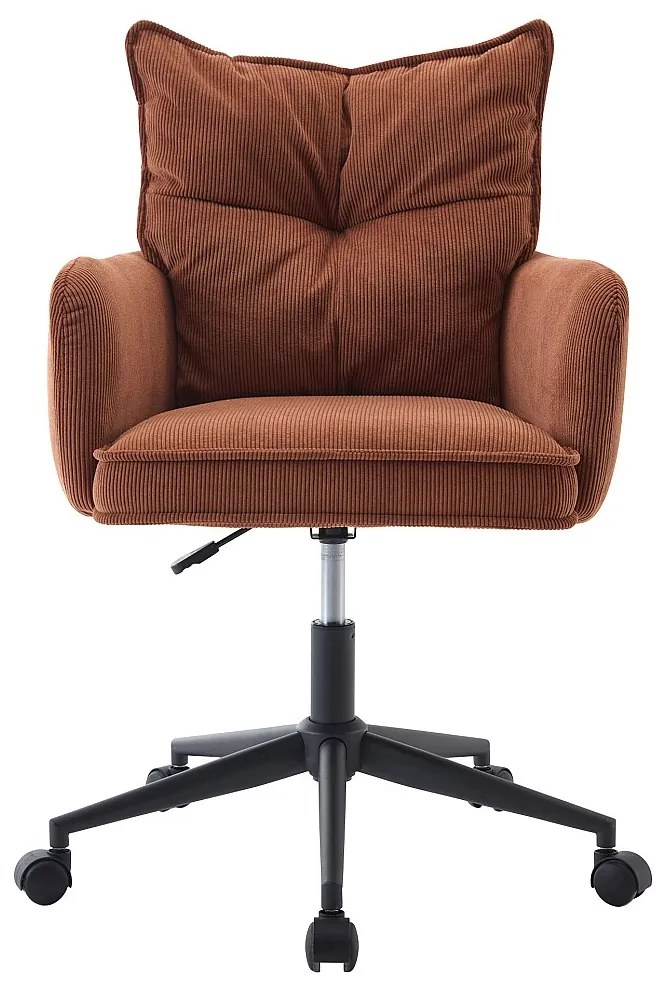 Krzesło biurowe - Sztruks - Terakota i czarny - Regulowana wysokość - BATARU Pascala Morabito