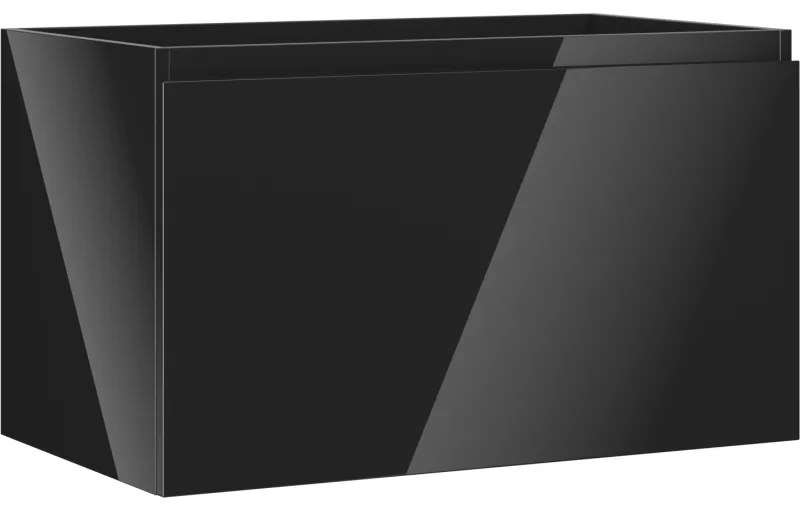 Mexen Orio szafka łazienkowa podumywalkowa 80 cm, 1 szuflada, czarna połysk - 91A10-08047-1-BF70