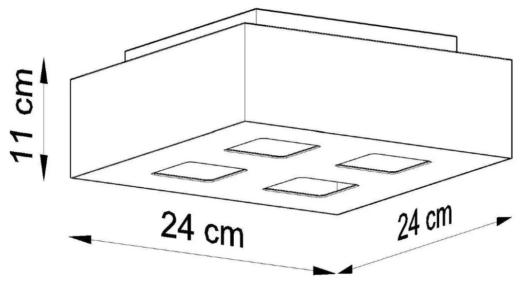 Plafon MONO 4 biały/czarny SOLLUX  LIGHTING