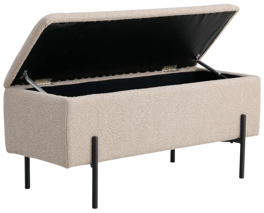 Beżowa ławka z materiału bouclé Watford – House Nordic