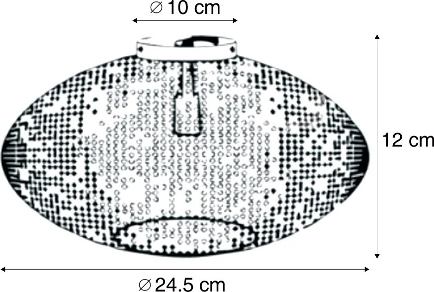 Orientalna lampa sufitowa czarna ze złotem 25 cm - Radiance