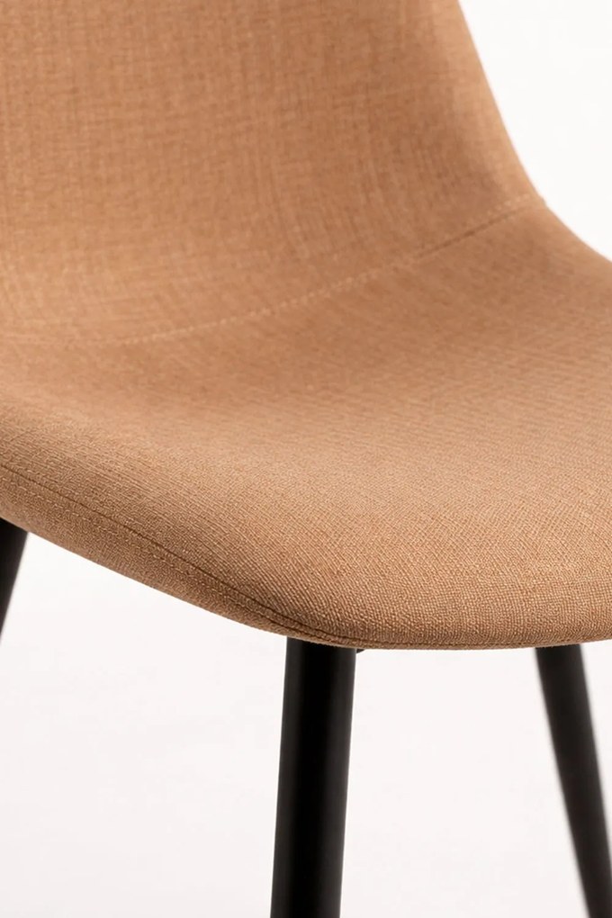 Pakiet 4 krzese z czarnej tkaniny Teok