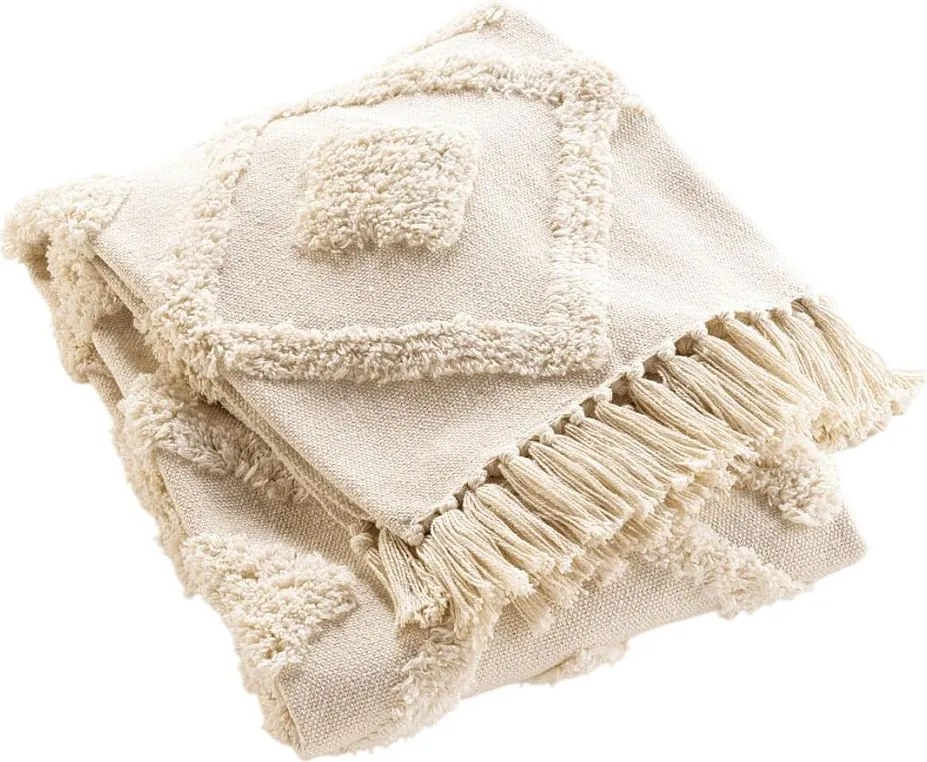 Pland z Frędzlami Inca 125x150cm Beżowa Miękkość i Absolutny Komfort