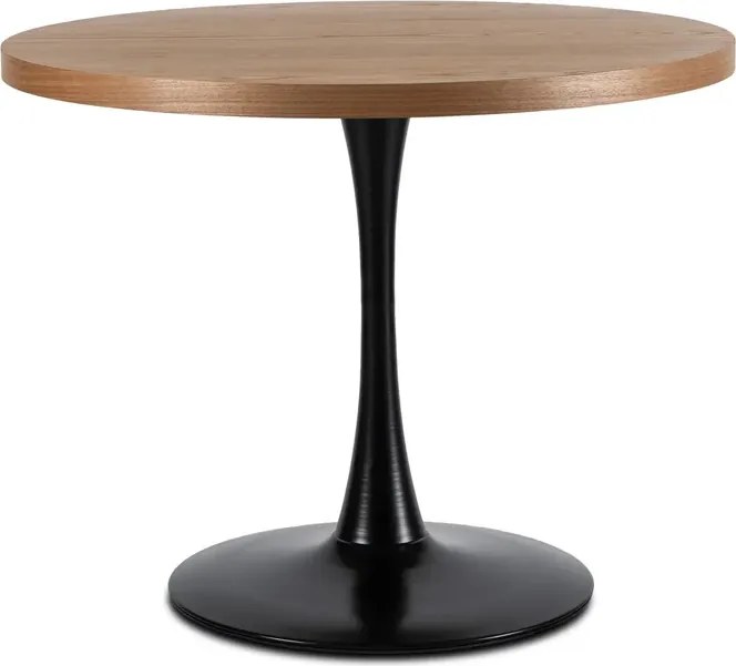 Stół Okrągły LINO 100 cm Dąb Złoty/Czarny Nowoczesny Loft