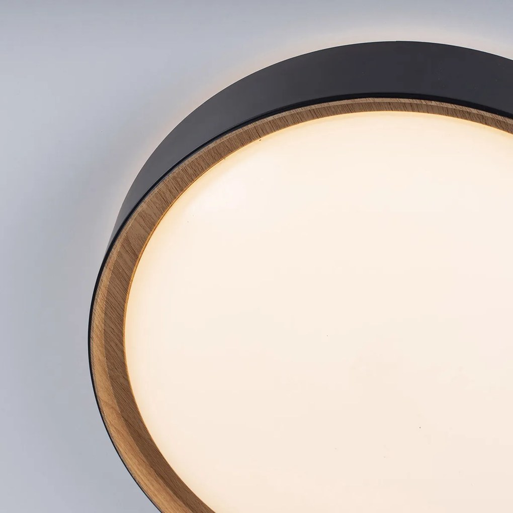 Rustykalna lampa sufitowa czarna z wbudowanym LED z 3-stopniowym ściemniaczem - Jure Rustykalny / Vintage Oswietlenie wewnetrzne