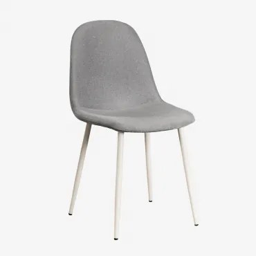 Zestaw 4 Krzeseł Do Jadalni Z Tkaniny I Stali Glamm Deluxe Kremowa & Pościel Concrete - Sklum