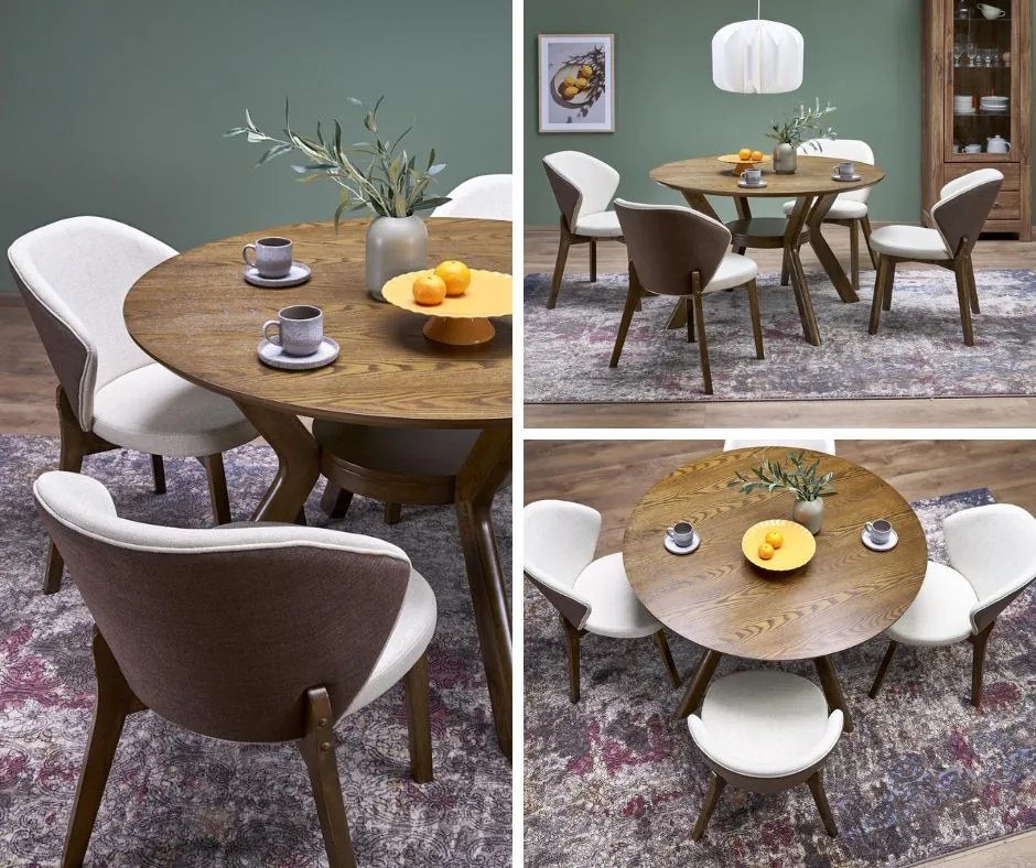 Okrągły stół w orzechowym kolorze Rupert Halmar