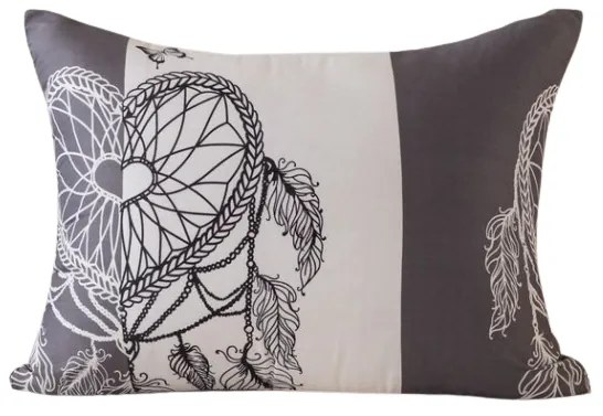 Poszewka na poduszkę z mikrofibry TIRSO 70x90 cm, szaro-biała