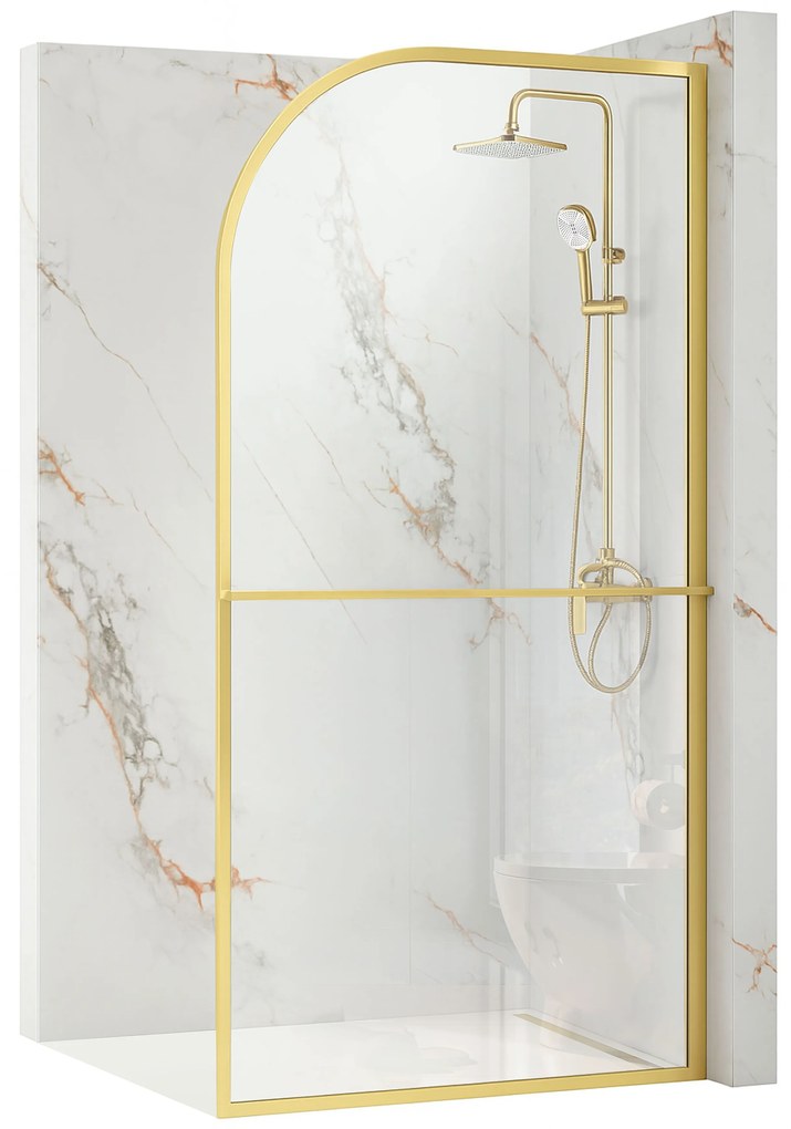 Ścianka prysznicowa Rea Sky Brush Gold 120