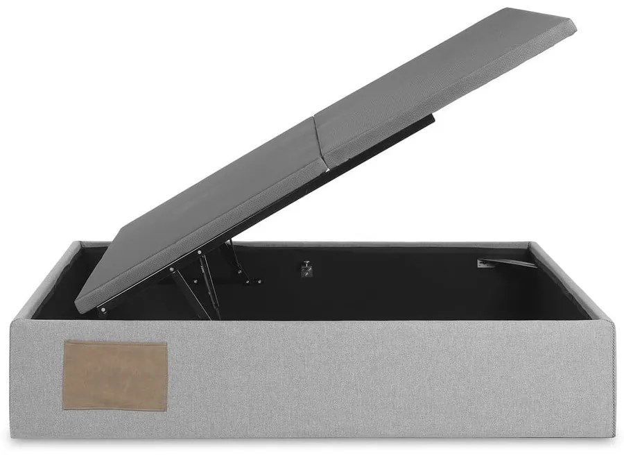 Szare tapicerowane łóżko dwuosobowe ze schowkiem 140x190 cm Matters – Kave Home